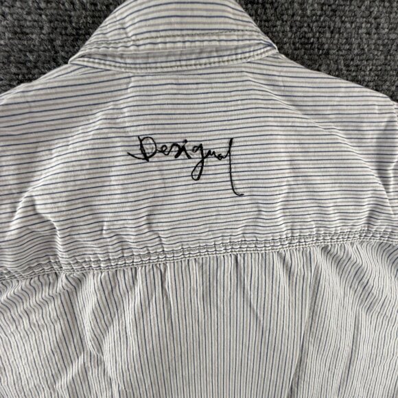 Desigual Graphic Print Button Up Shirt Men Cotton Large Passaparola Happy Text - Picture 16 of 16